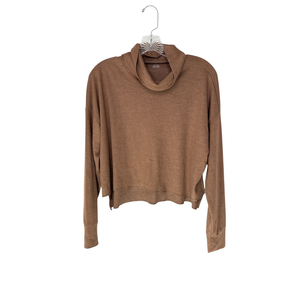 American‎ Eagle Crop Top Brown Neutral Long Sleeve Turtleneck Gremlin Moody XS
